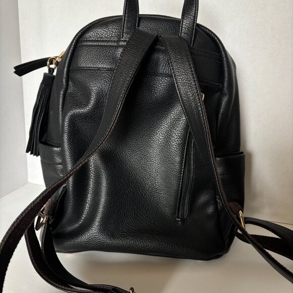 Black Backpack, Vegan Leather, Like new - Picture 2 of 4